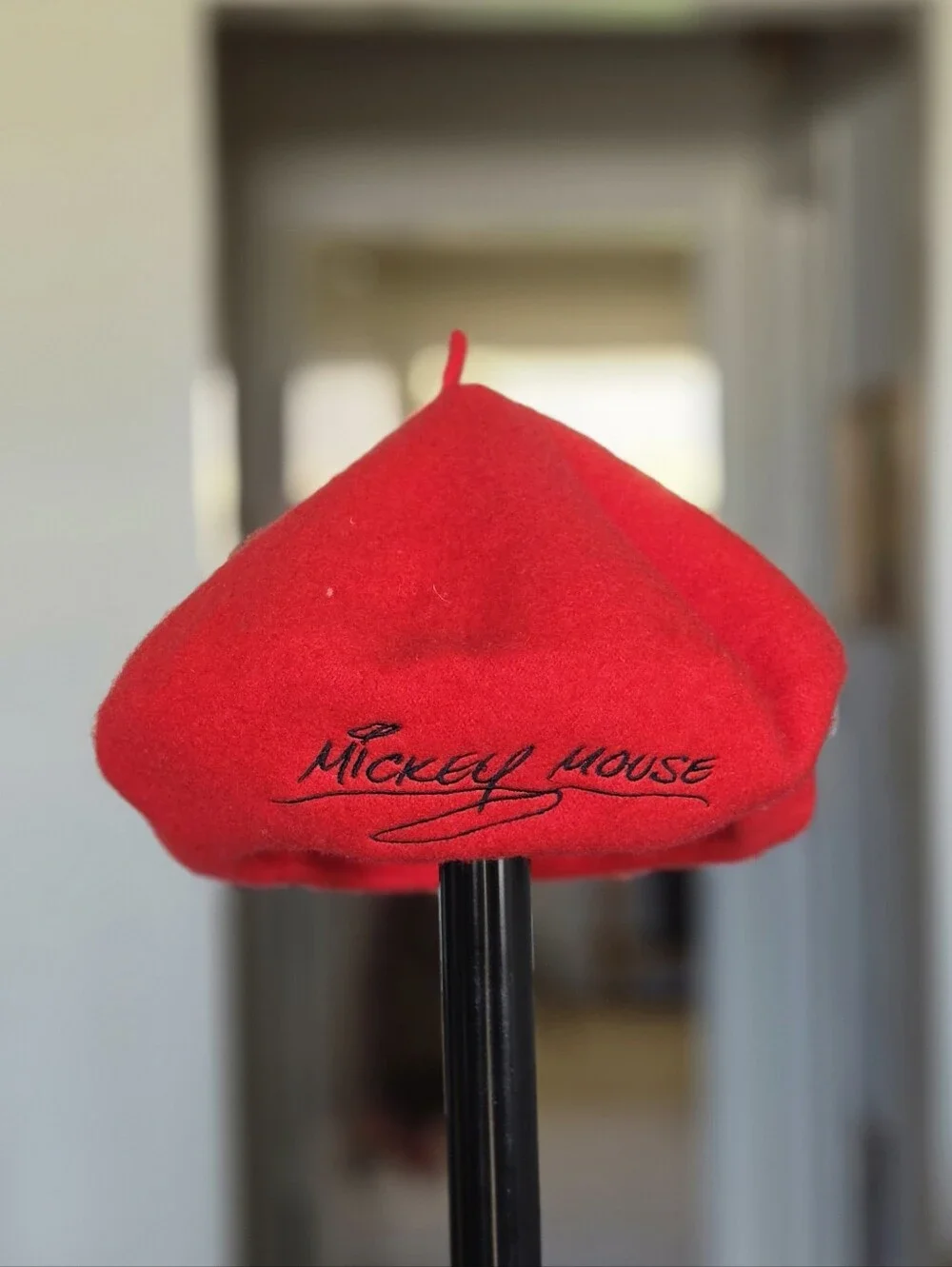 Red Wool Mickey Mouse Beret